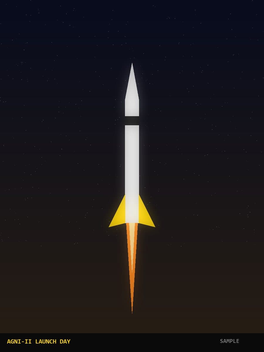 Agni-II on the rail (sample)