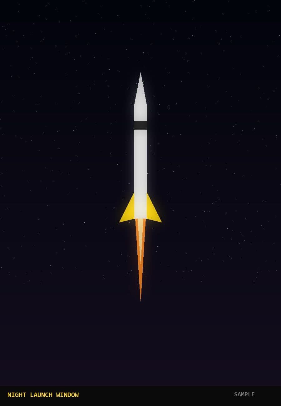 Night launch window (sample)